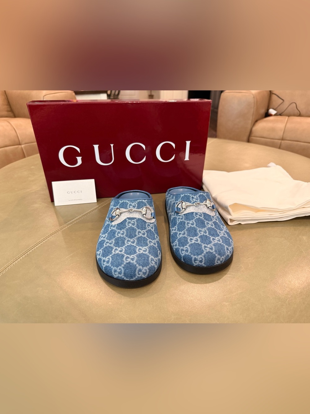 NWT Gucci - Denim mule with horsebit, size 36.5 (6.5). - Picture 3 of 9